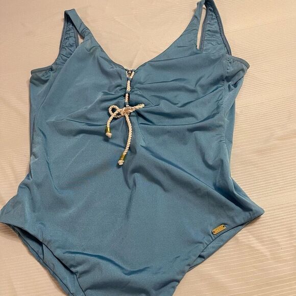 Banana Moon Blue One Piece Swimsuit Bathing Suit Plus Size XXL - Picture 2 of 6
